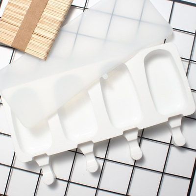 跨境梦龙4连雪糕模具食品级易脱模家用大号椭圆冰淇淋冰棍模具