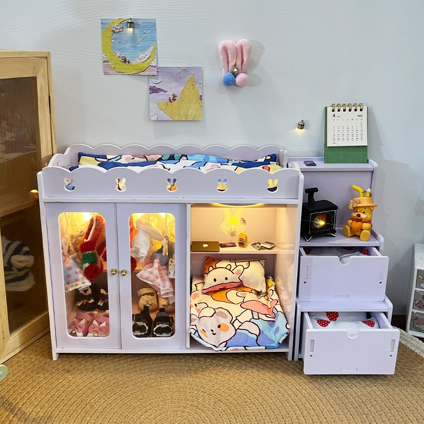 床收纳30床品棉花玩偶3件套厘米6分屋小用娃娃20cm娃娃子家具床