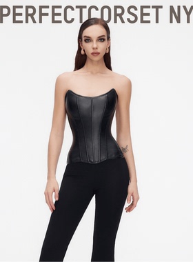 【氧化菊同款】Rogue暗黑机能皮质拉链鱼骨胸衣PerfectCorsetNY