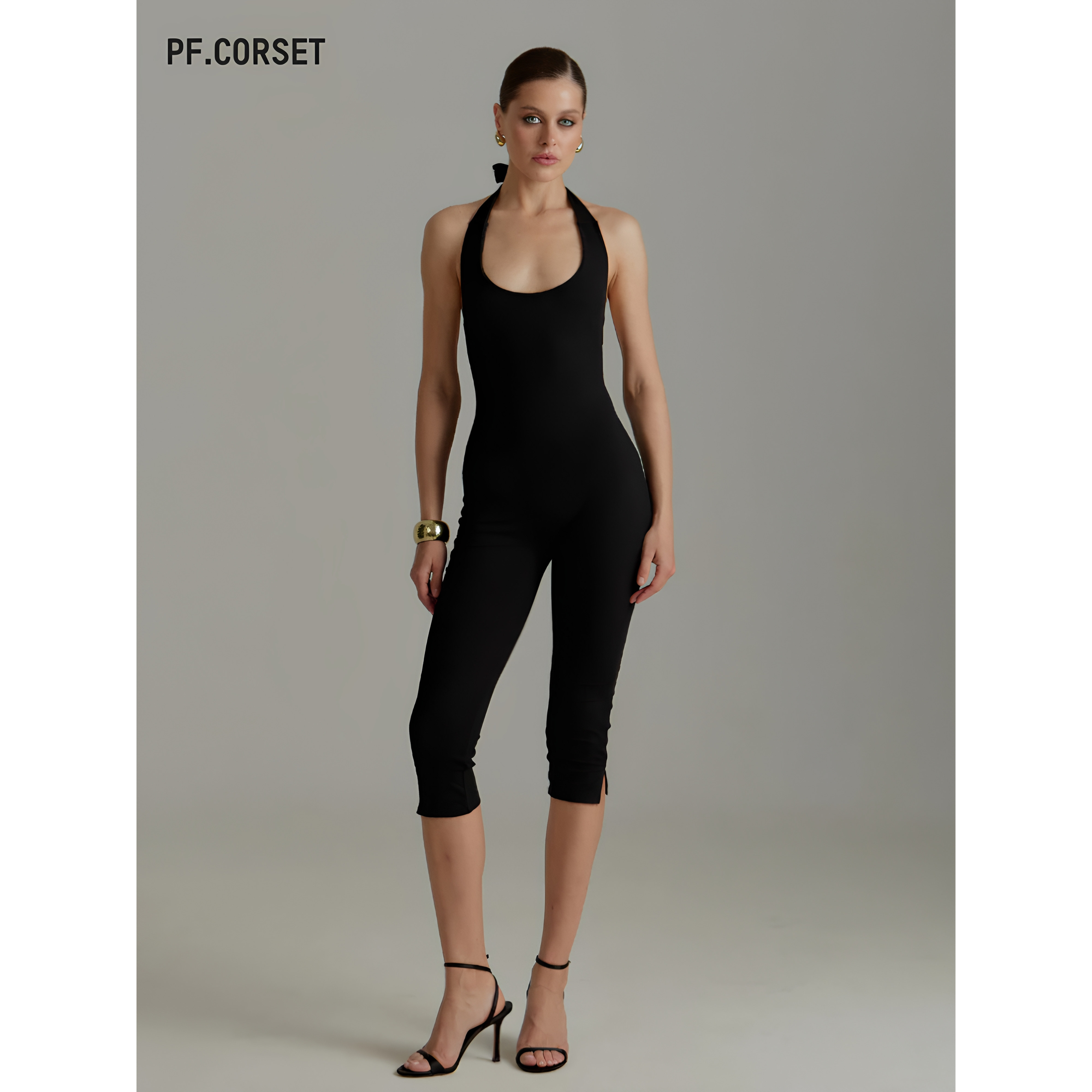 Irene Jumpsuit 修身显瘦弹力挂脖露背连体裤套装PerfectCorsetNY