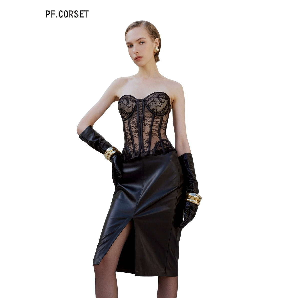 【2025时装周同款】Venus 蕾丝拉链鱼骨网纱胸衣 PerfectCorsetNY