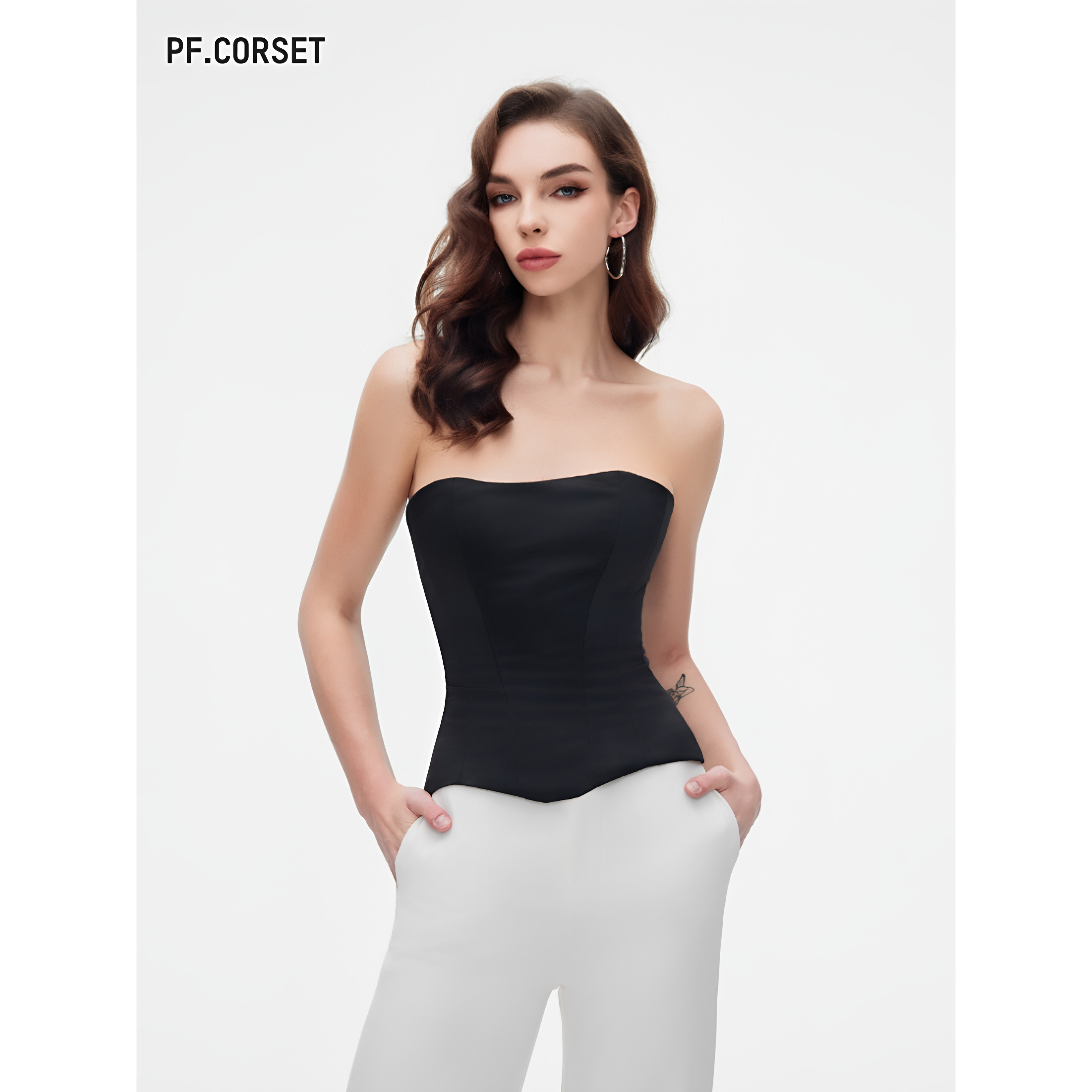 Satin 法式优雅内外穿束腰鱼骨胸衣抹胸上衣PerfectCorset NY