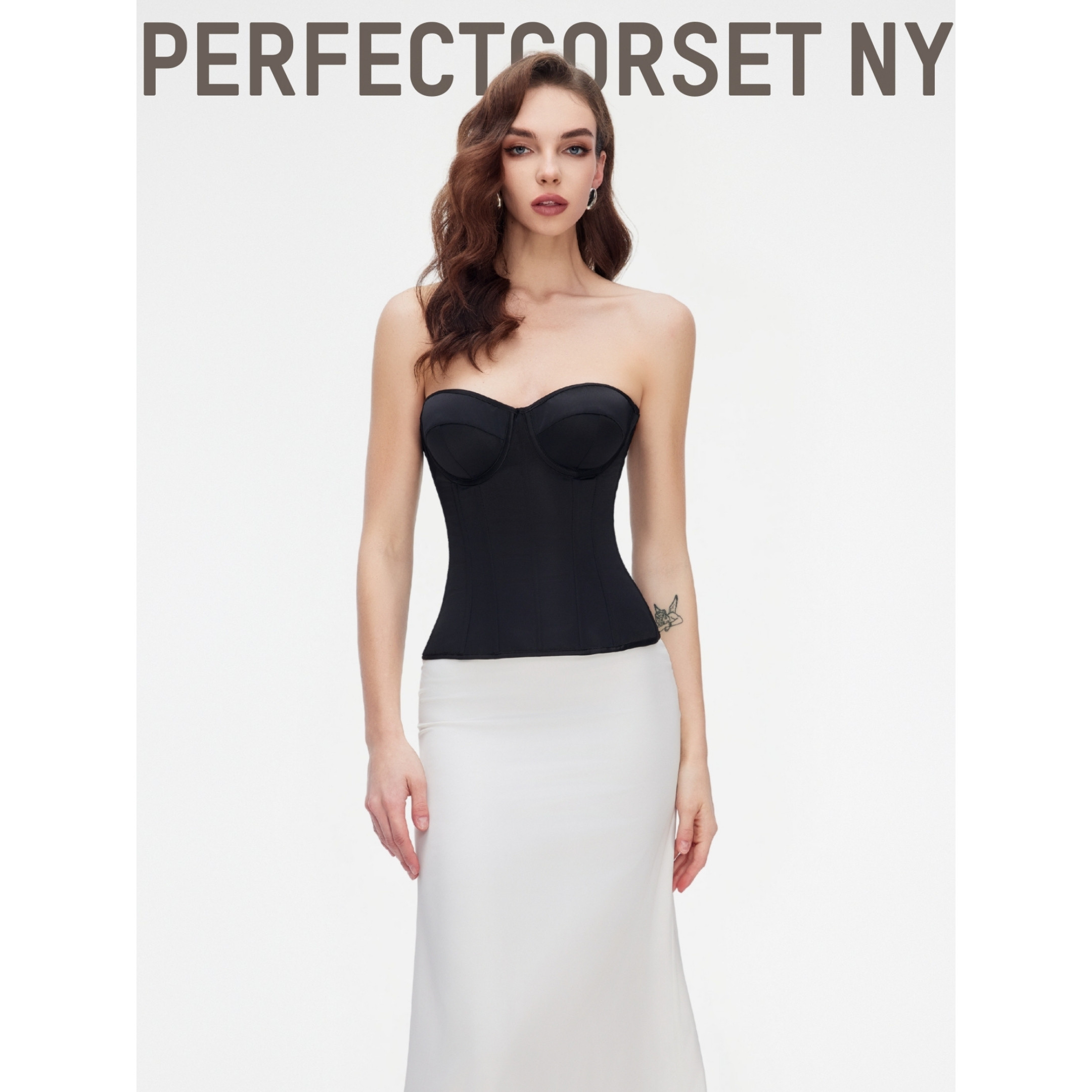 PerfectCorset NY Eva缎面绑带鱼骨胸衣抹胸券后699元