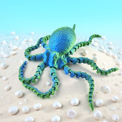 抖音网红爆款3D打印章鱼洗澡玩具