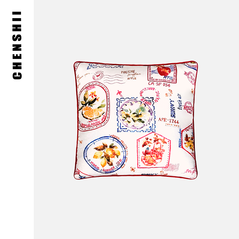 CHENSHII官方 撞色边印花抱枕