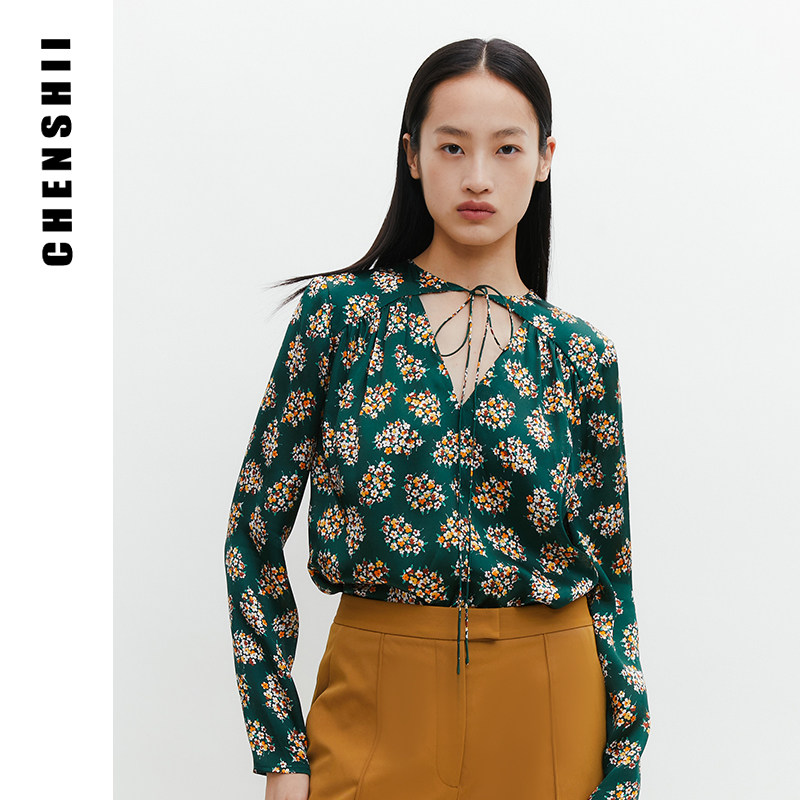 CHENSHII真丝印花上衣