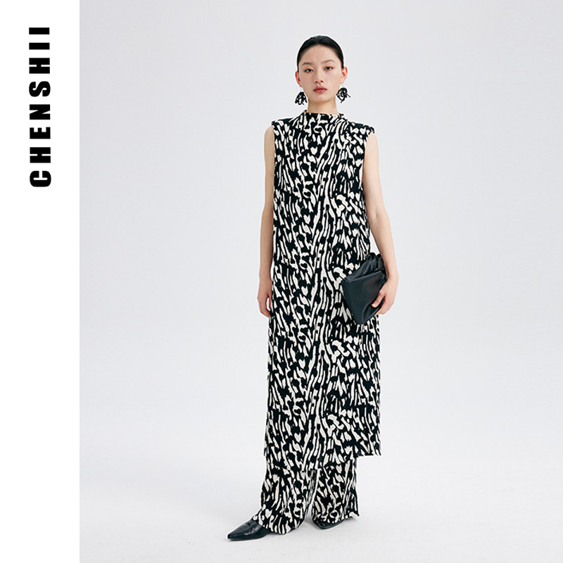 真丝印花连衣裙CHENSHII
