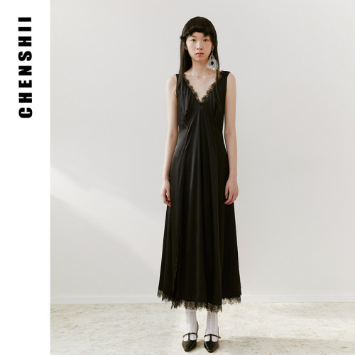 CHENSHII蕾丝吊带礼服裙