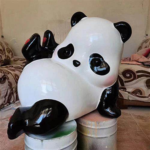 网红卡通熊猫玻璃钢滚滚Pandaroll雕塑摆件商场户外打卡拍照定制,家居饰品,装饰摆件,淘宝优惠券,粉丝福利购,淘宝优惠卷