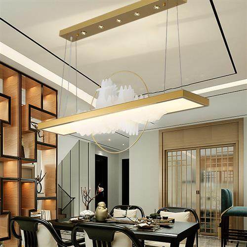新中式创意山水吊灯个性吧台餐厅现代简约茶室禅意中国风长方形灯,家装灯饰光源,客厅吊灯,淘宝优惠券,粉丝福利购,淘宝优惠卷
