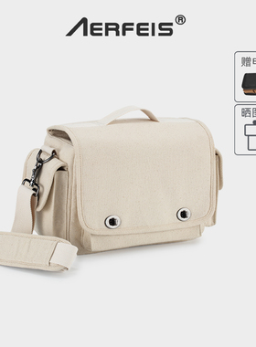 AERFEIS阿尔飞斯日系摄影包单肩斜挎手提帆布防水大容量适用于富士XT5XT30二代索尼a7m4简约单反包微单相机包