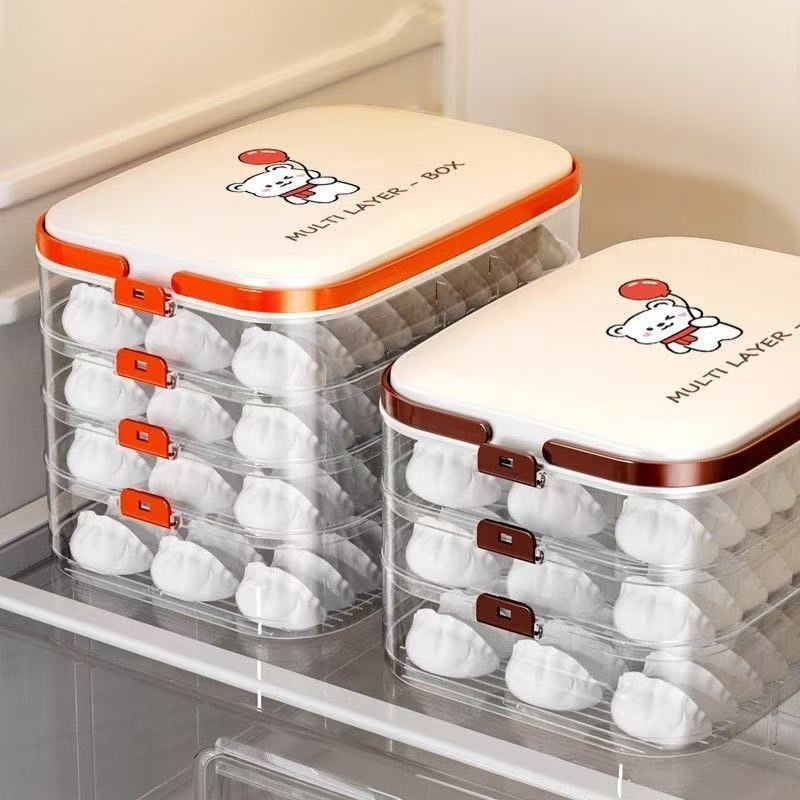 饺子盒家用食品级水饺馄饨云吞速冻收纳盒冰箱用生饺子分格冷冻盒