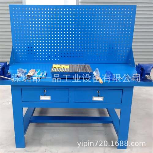 四工位钳工工作台带挂板重型模具平台学校四角虎钳钢板装配飞模台