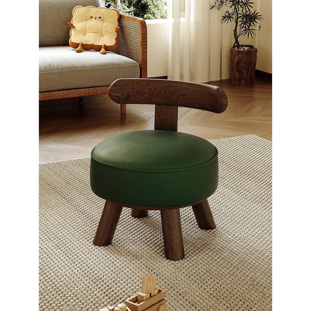 T实木小凳子靠背小椅子家用小板凳客厅坐凳简约矮凳圆凳门赵之李