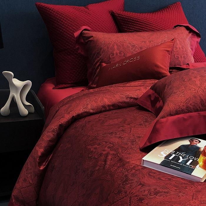 高端100支长绒棉结婚四件套全棉新婚房喜庆红色床单被套床上用品4