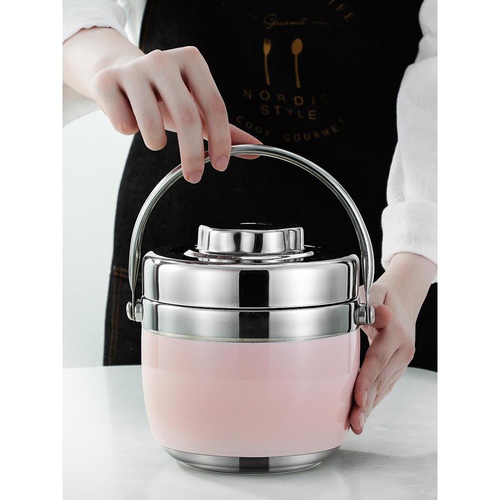 304不锈钢保温饭盒上班族学生便携小型1人便当盒双层提锅保温桶