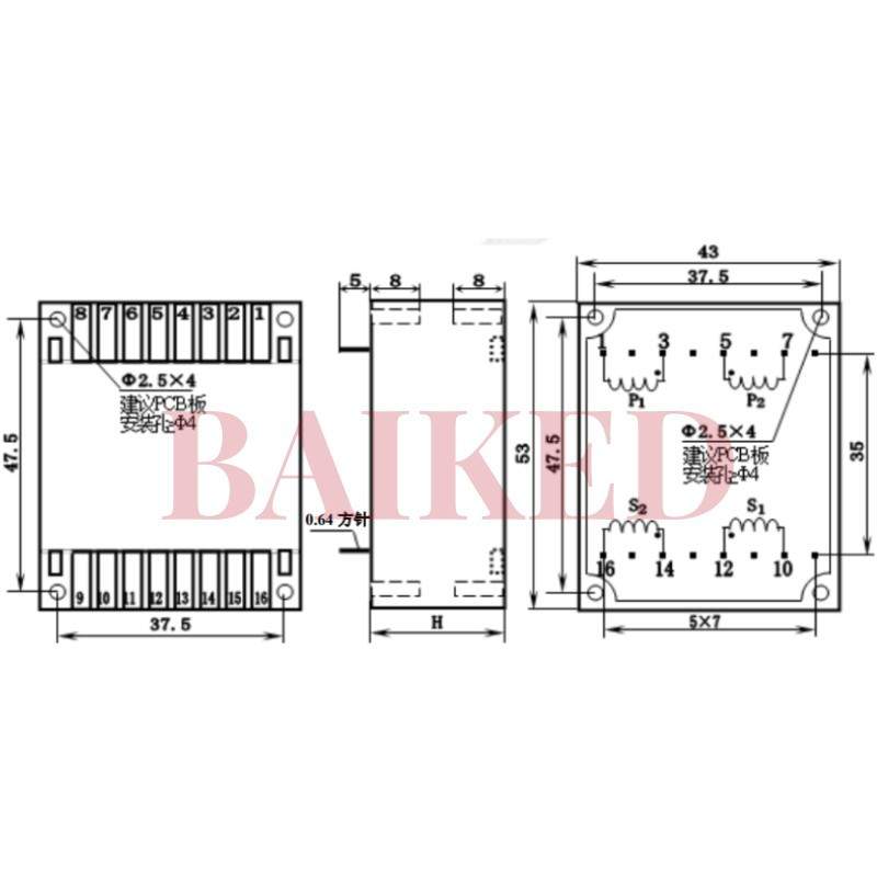 AC0-220V-380V/50/60HZ AC20V/0.4A AC6.5V/0.3A SL9-F338 Made