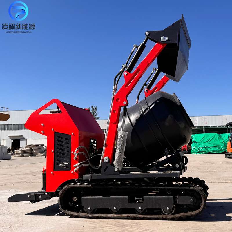 小型滚筒式混凝土搅拌机工程施工履带式可移动自上料搅拌车