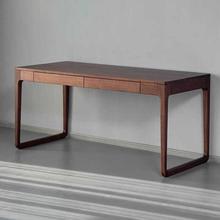 北美黑胡桃木书桌实木意式极简老板桌写字台家用新中式办公电脑桌