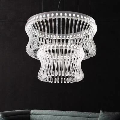 北欧客厅灯别墅餐厅灯复式楼跃层架空层吊灯艺术玻璃管设计师的灯