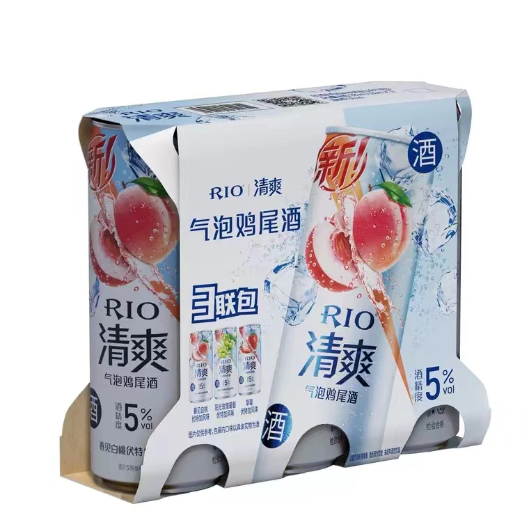 清仓|RIO锐澳清爽5度混合三联包鸡尾酒白桃葡萄草莓味低度气泡酒