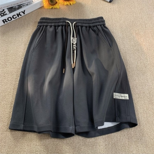 男女夏季 薄款 宽松休闲中裤 300斤大码 重磅运动五分裤 短裤 美式 男装
