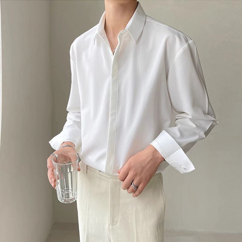 加大码300斤垂感宽松纯色白衬衫
