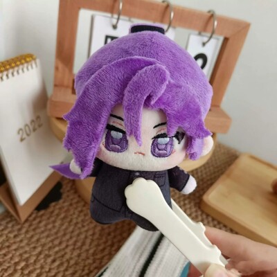 紫色短发Q版10cm棉花娃娃公仔