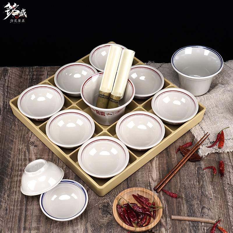 网红复古九宫格配菜盘怀旧火锅店食材分格盘密胺小菜碗拼盘虾滑盘