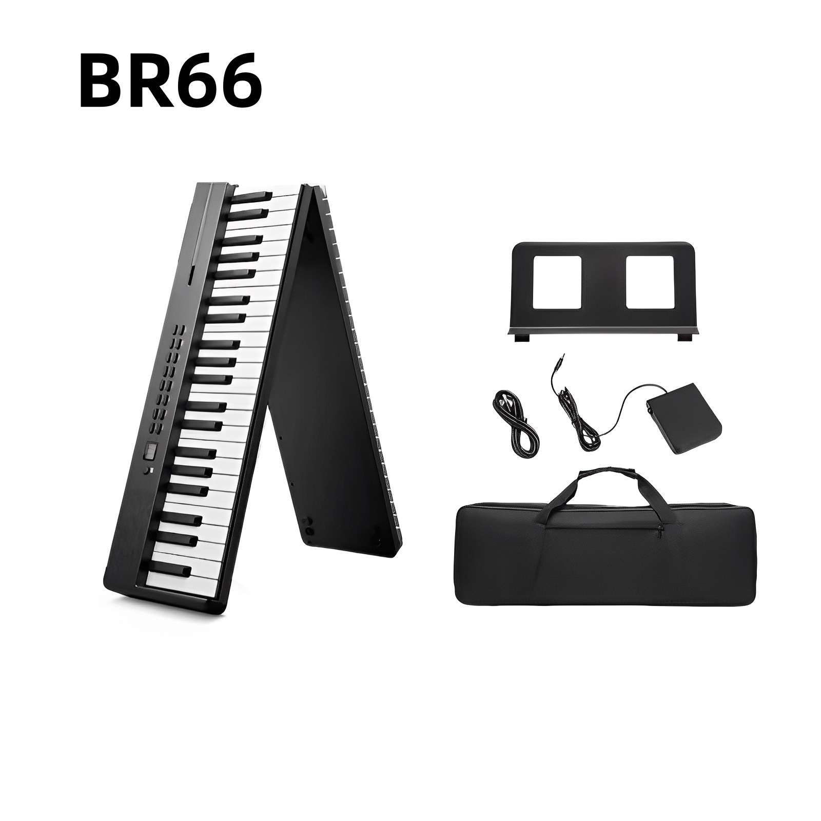 88键可折叠电子钢琴便携式键盘桌面可弹奏学生户外练习家用初学