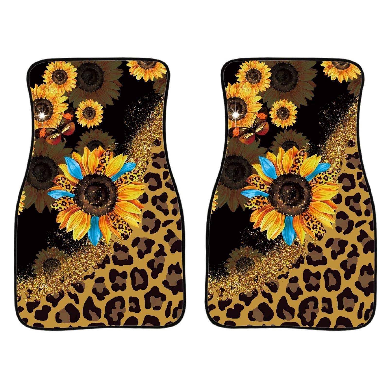 亚马逊向日葵印花汽车通用款内饰脚垫两件套易清洁个性化一件起订,3C数码配件,USB灯,淘宝优惠券,粉丝福利购,淘宝优惠卷