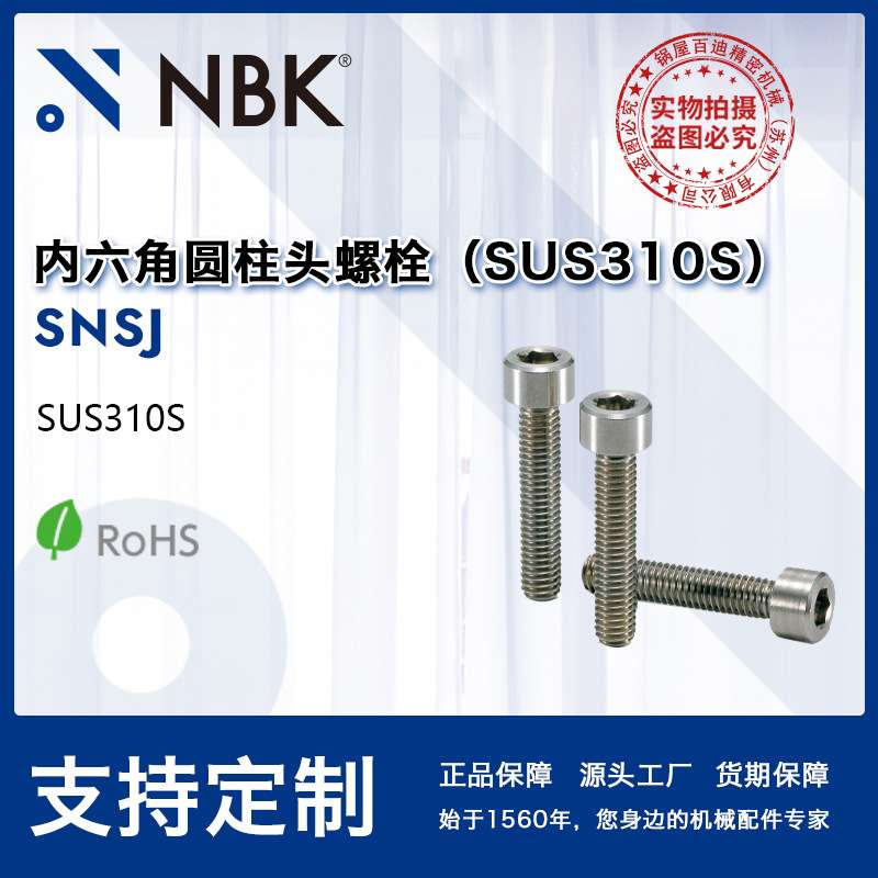 NBK SNSJ 无尘功能性不锈钢内六角圆柱头螺栓螺丝SUS310S