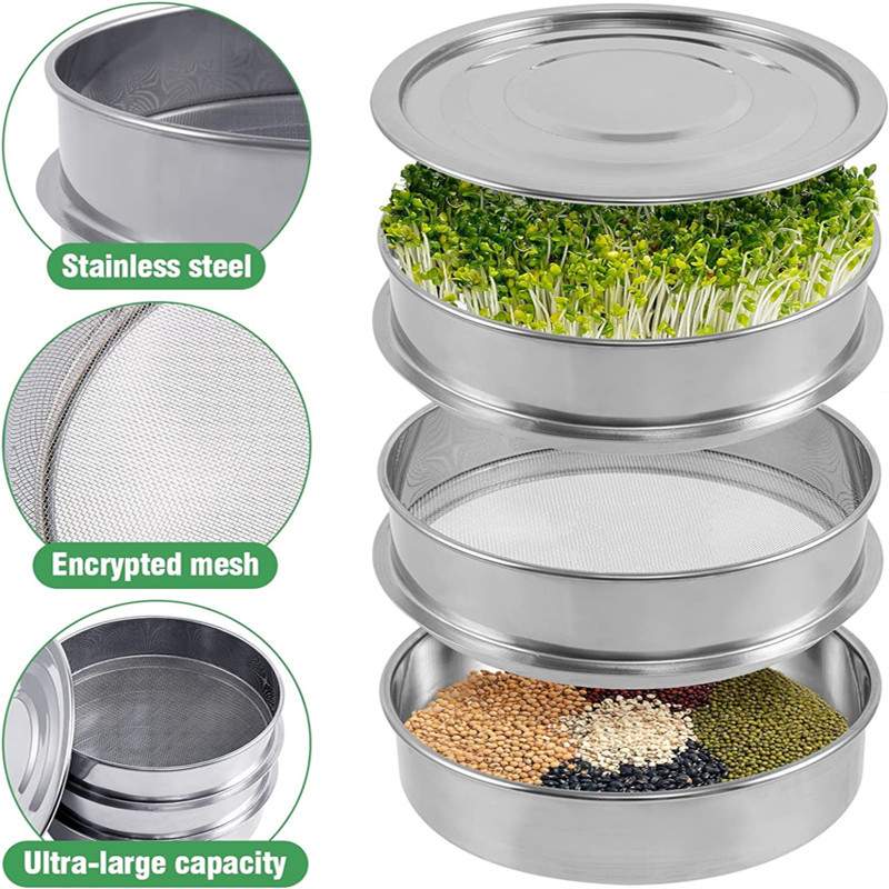 不锈钢发芽盘Stainless Steel Sprouting Tray萌 芽器发芽托盘2层