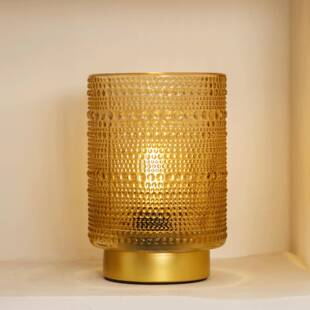 玻璃带定时器的电池供电灯用于床边起居室卧室装饰台灯夜灯led灯