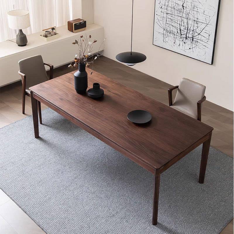 北美黑胡桃木原木餐桌空谷工作台客厅大书桌北欧简约实木写字桌子