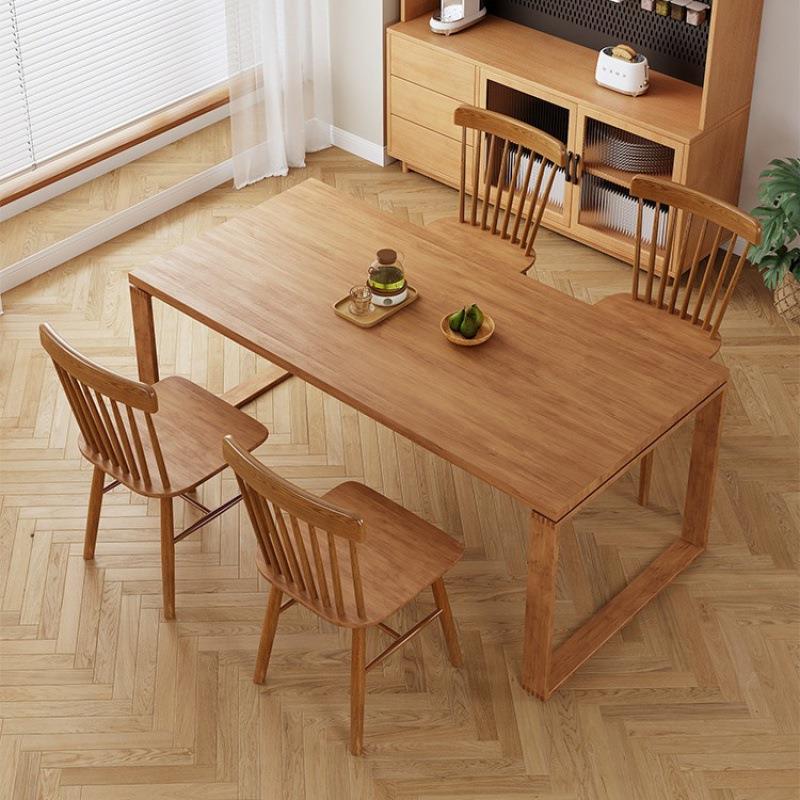 日式全实木莫比恩餐桌餐厅书桌北欧原木家用吃饭长方形白蜡木桌子