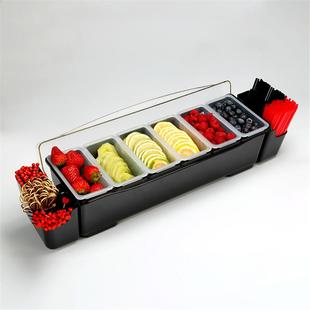 新款调酒装饰物盒吧台盐边盒水果吸管盒调酒香料盒酒吧水果收纳盒