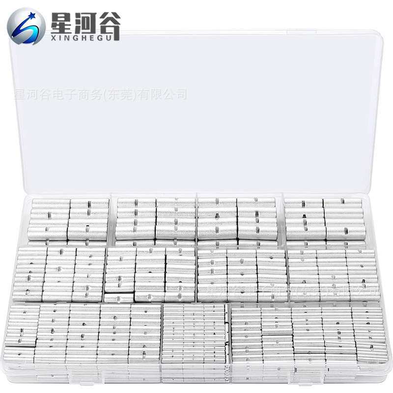 460PCS盒装 BN紫铜/非绝缘电线铜镀锡焊接中接管接线端子