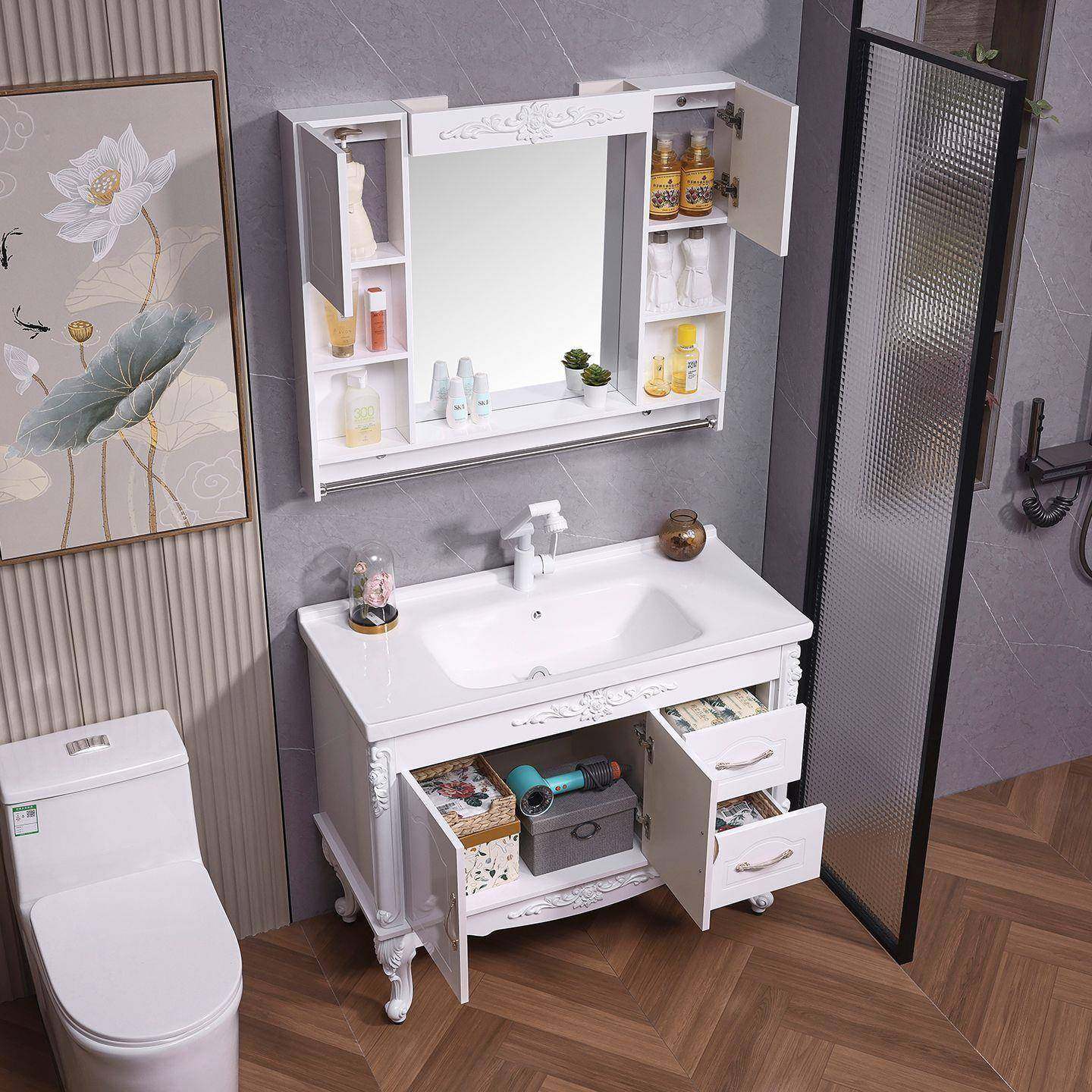 北欧轻奢现代简约浴室柜组合洗脸盆柜落地式卫生间洗手池洗漱台柜,电子/电工,接线端子,淘宝优惠券,粉丝福利购,淘宝优惠卷