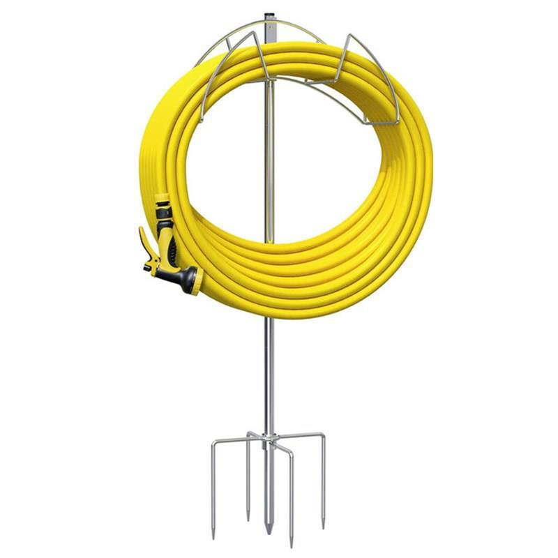 庭院不锈钢软管地插收纳架子花园园林重型伸缩可折叠水管架