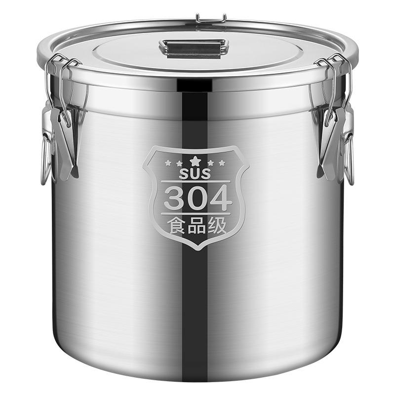 防潮米桶防虫密封桶304不锈钢桶米桶家用加厚20斤50斤面粉储存罐