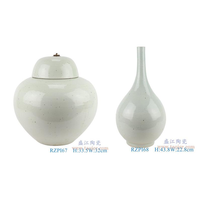 景德镇陶瓷器纯白将军罐宝珠坛仿古青花写字盖罐花瓶家居装饰摆件