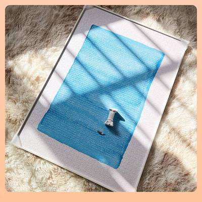 杰艺铝合金画框SERENBRT藏了很久的蓝1000片拼图金属白色框挂