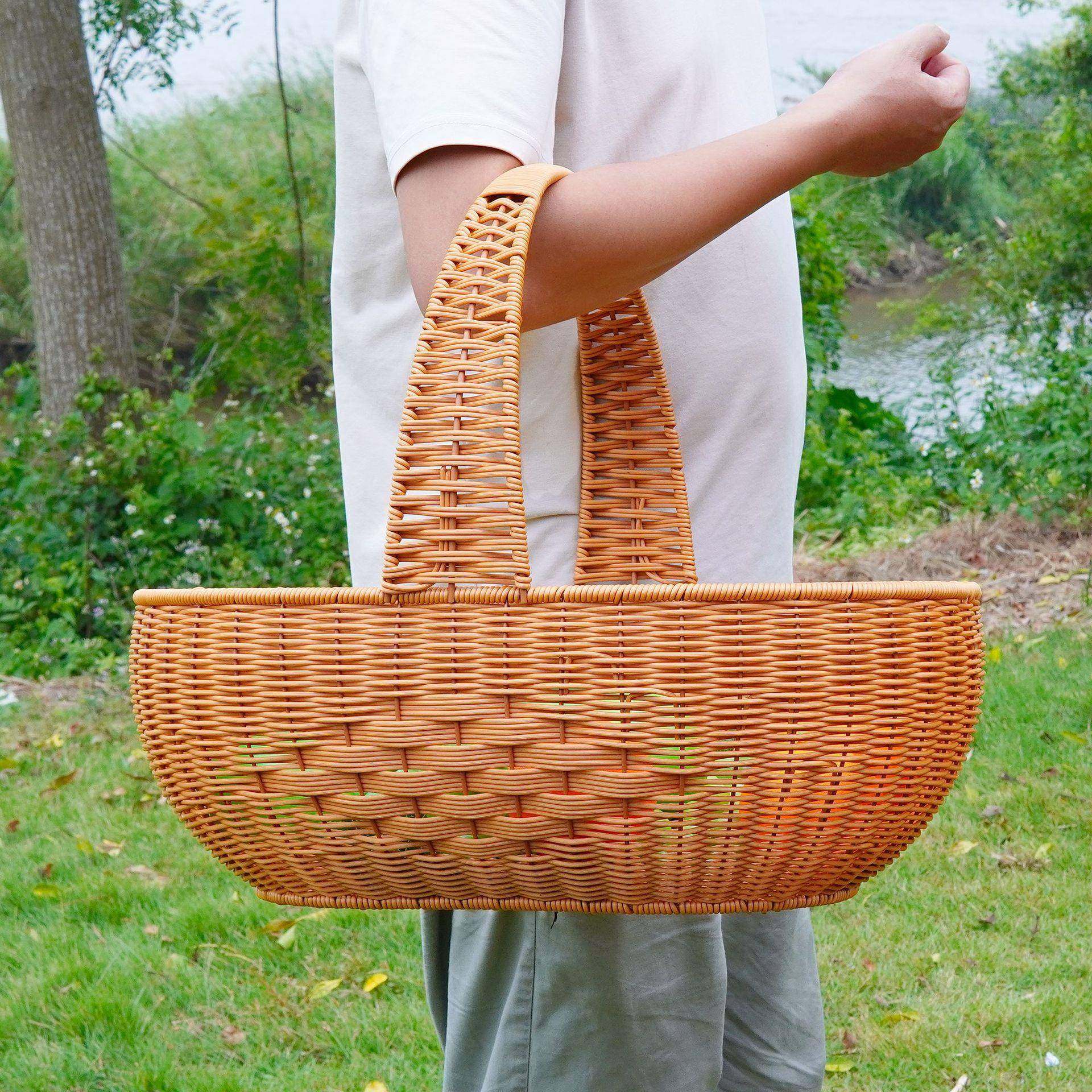 仿藤编大号收纳篮花篮购物篮子藤编水果篮手提篮菜蓝野餐篮鸡蛋篮,鲜花速递/花卉仿真/绿植园艺,割草机/草坪机,淘宝优惠券,粉丝福利购,淘宝优惠卷