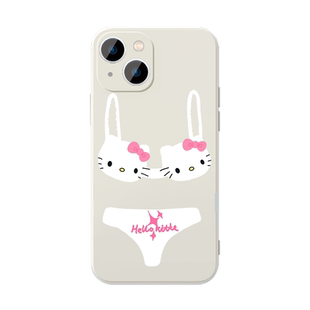 Kitty比基尼猫咪手机壳HelloKitty苹果16华为mate60豹纹iPhone15promax内衣hello透明KT猫OPPO一加13恶搞适用