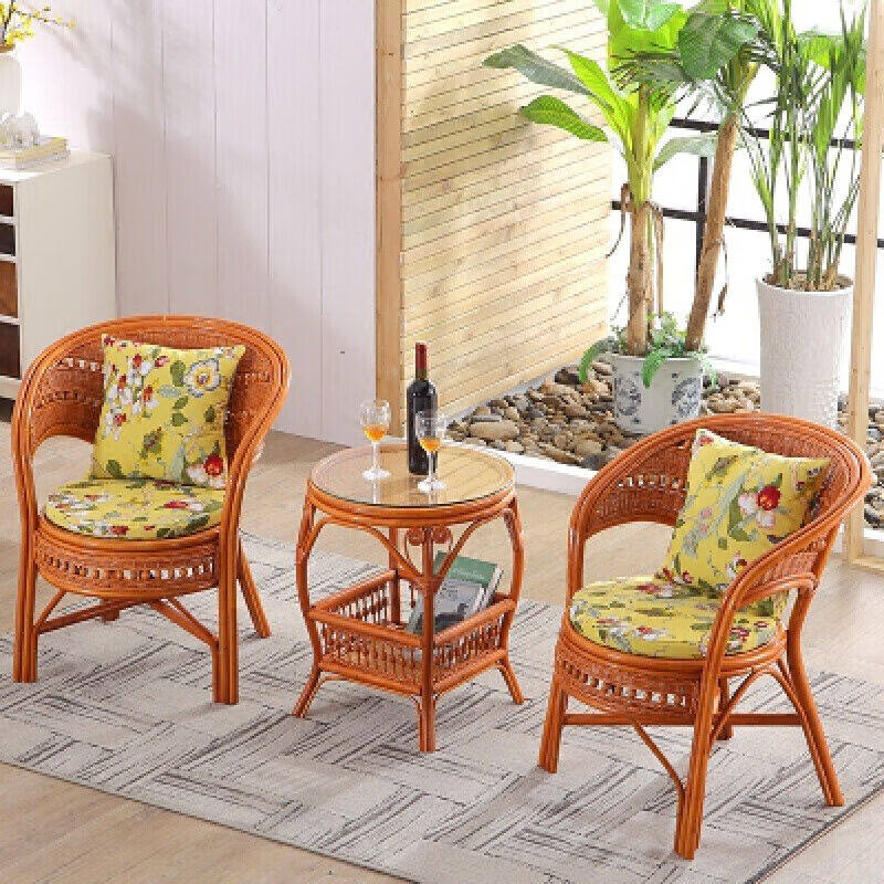 速发椅藤椅三件套庭院桌椅家用竹编小茶几休藤腾台子欧式真闲靠背,住宅家具,阳台椅,淘宝优惠券,粉丝福利购,淘宝优惠卷