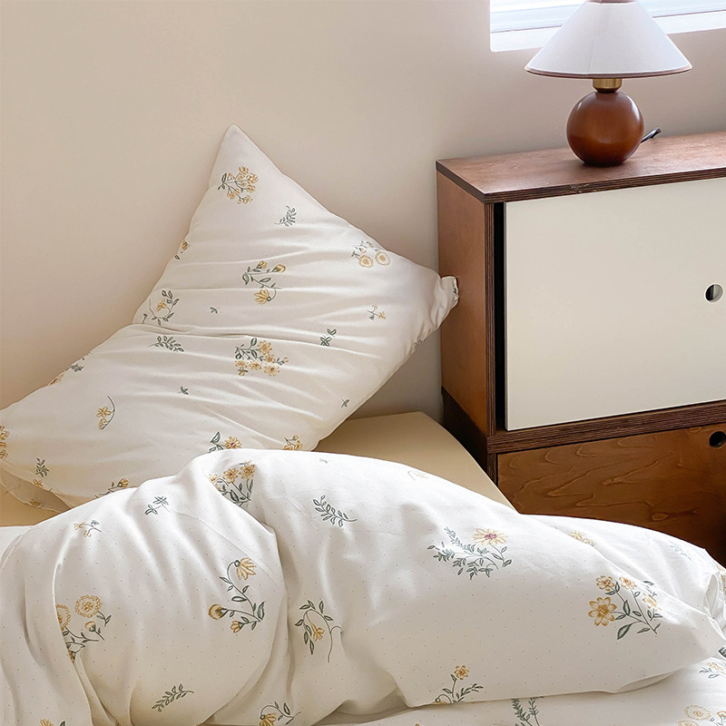 速发清新软糯纯棉枕芯套一对装m人田1园00全棉枕头套单个48x74c单