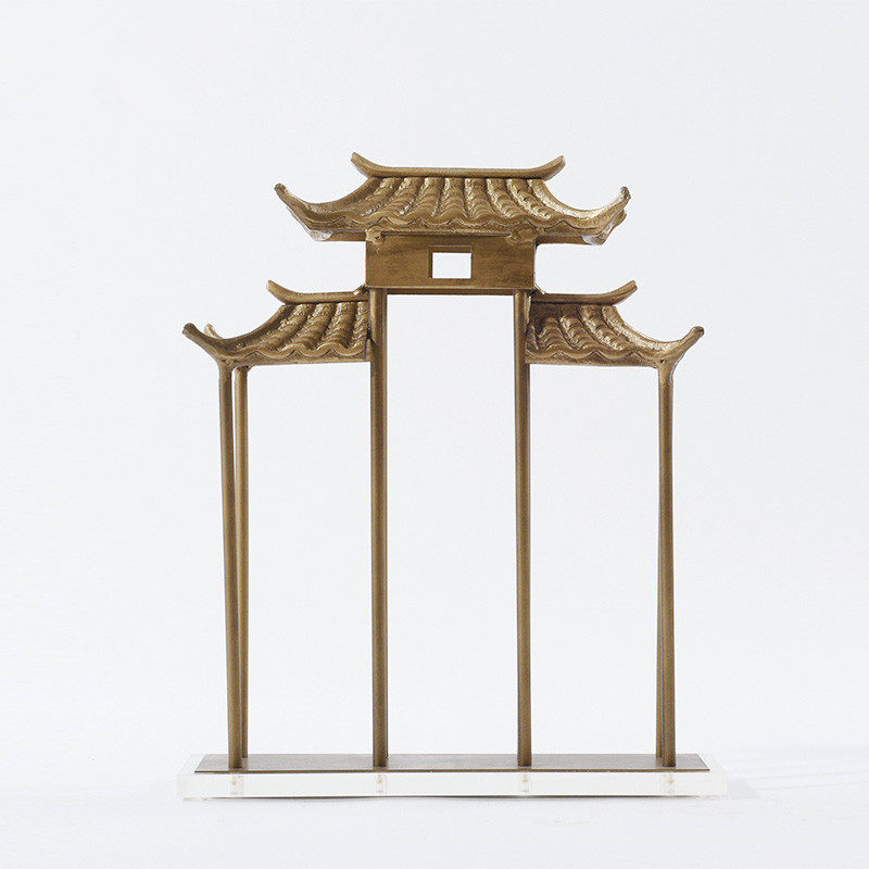 速发新中式建牌板件金属牌坊门筑样摆房间书房软装饰品客厅玄关柜,家居饰品,装饰摆件,淘宝优惠券,粉丝福利购,淘宝优惠卷
