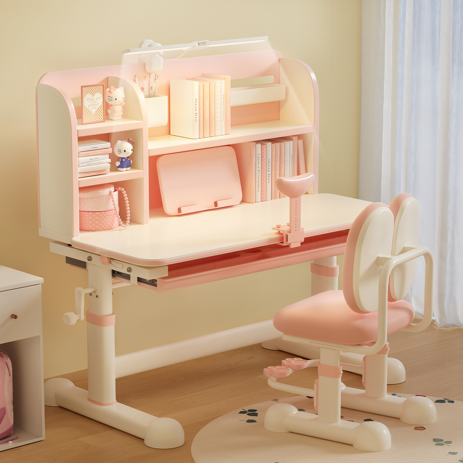 速发儿童学习桌升用小学生书桌可家桌桌子学生写字作业简约课降椅