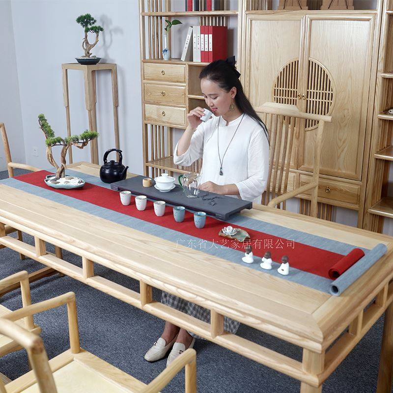 速发新木式白茶木实中蜡桌椅组合禅意茶室榆木泡茶台民宿家具家用,住宅家具,家用茶台/茶桌,淘宝优惠券,粉丝福利购,淘宝优惠卷